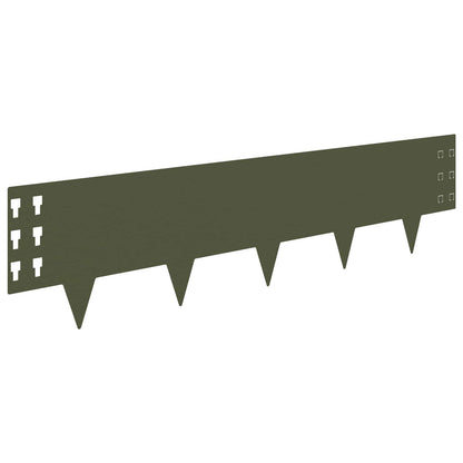 Bordura per Prato 10 pcs 100 x 25 cm Acciaio Verde Oliva | homemem39