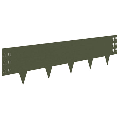 Bordura per Prato 20 pcs 100 x 25 cm Acciaio Verde Oliva | homemem39