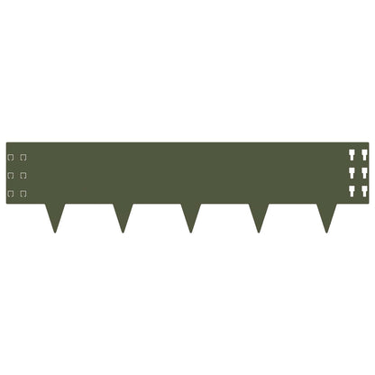 Bordura per Prato 20 pcs 100 x 25 cm Acciaio Verde Oliva | homemem39
