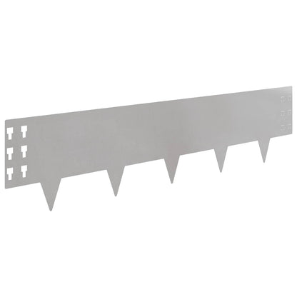 Bordura per Prato 10 pcs 100 x 25 cm Acciaio Argento | homemem39
