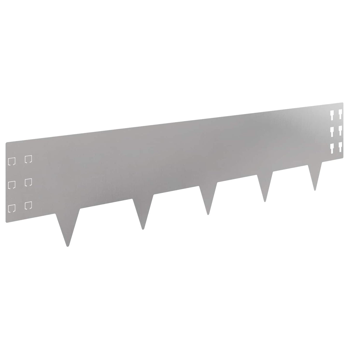 Bordura per Prato 20 pcs 100 x 25 cm Acciaio Argento | homemem39