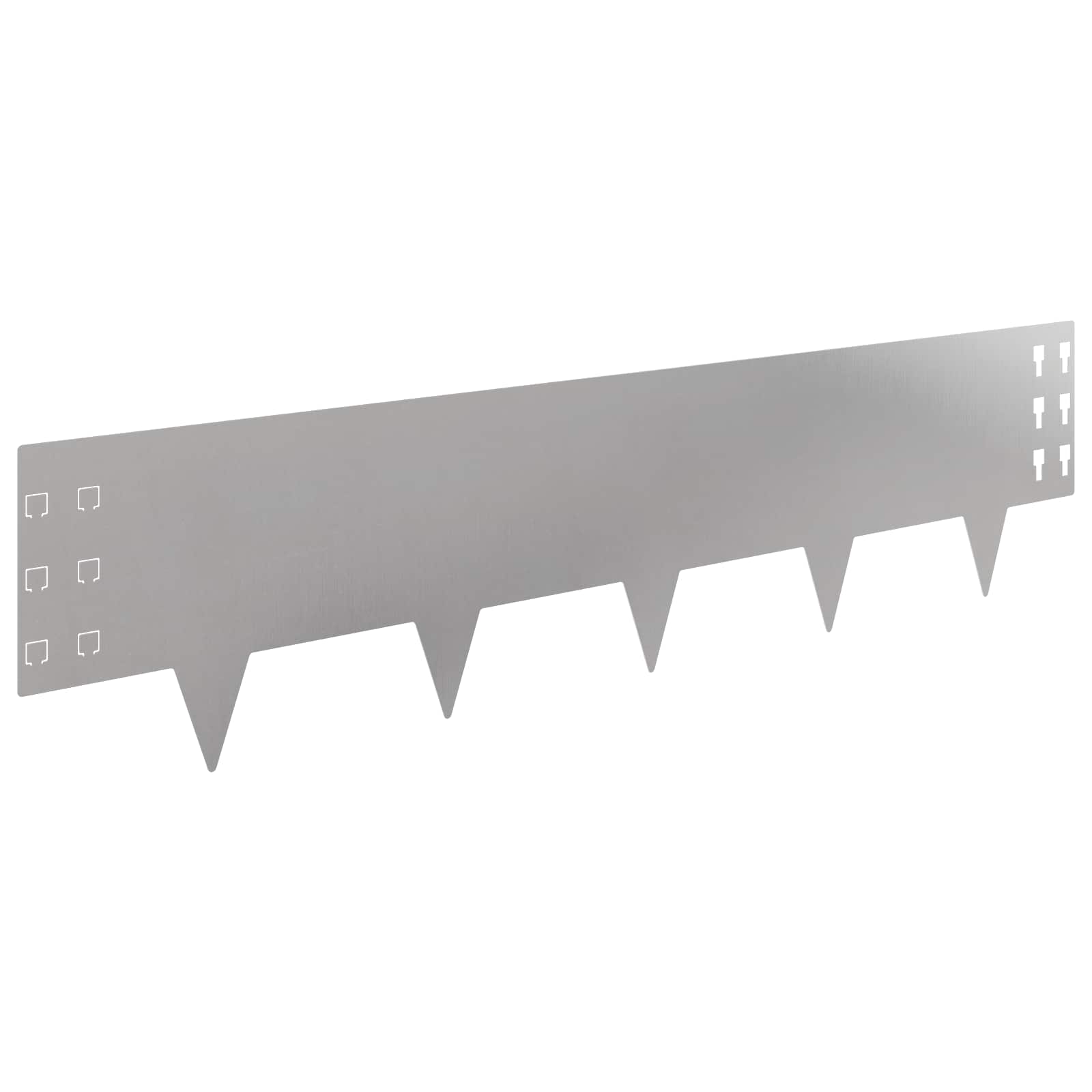 Bordura per Prato 20 pcs 100 x 25 cm Acciaio Argento | homemem39