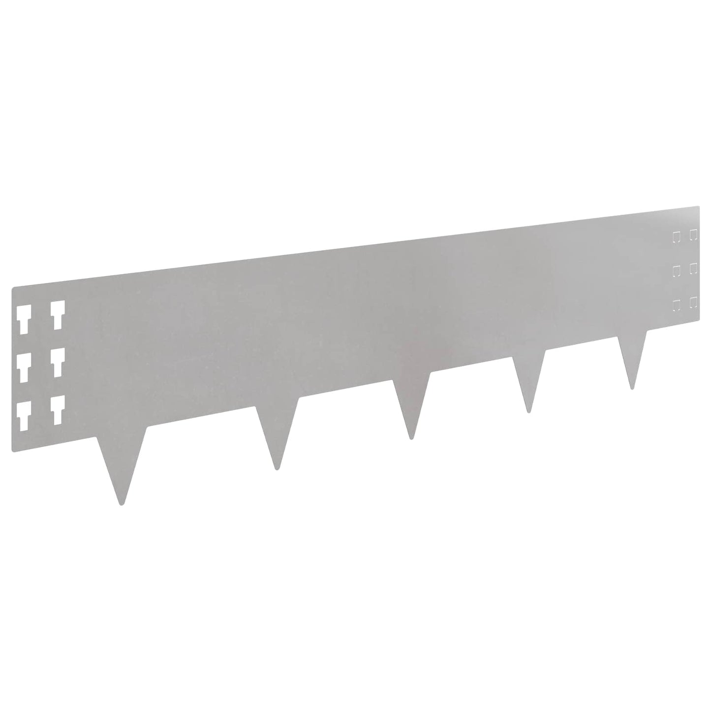 Bordura per Prato 20 pcs 100 x 25 cm Acciaio Argento | homemem39