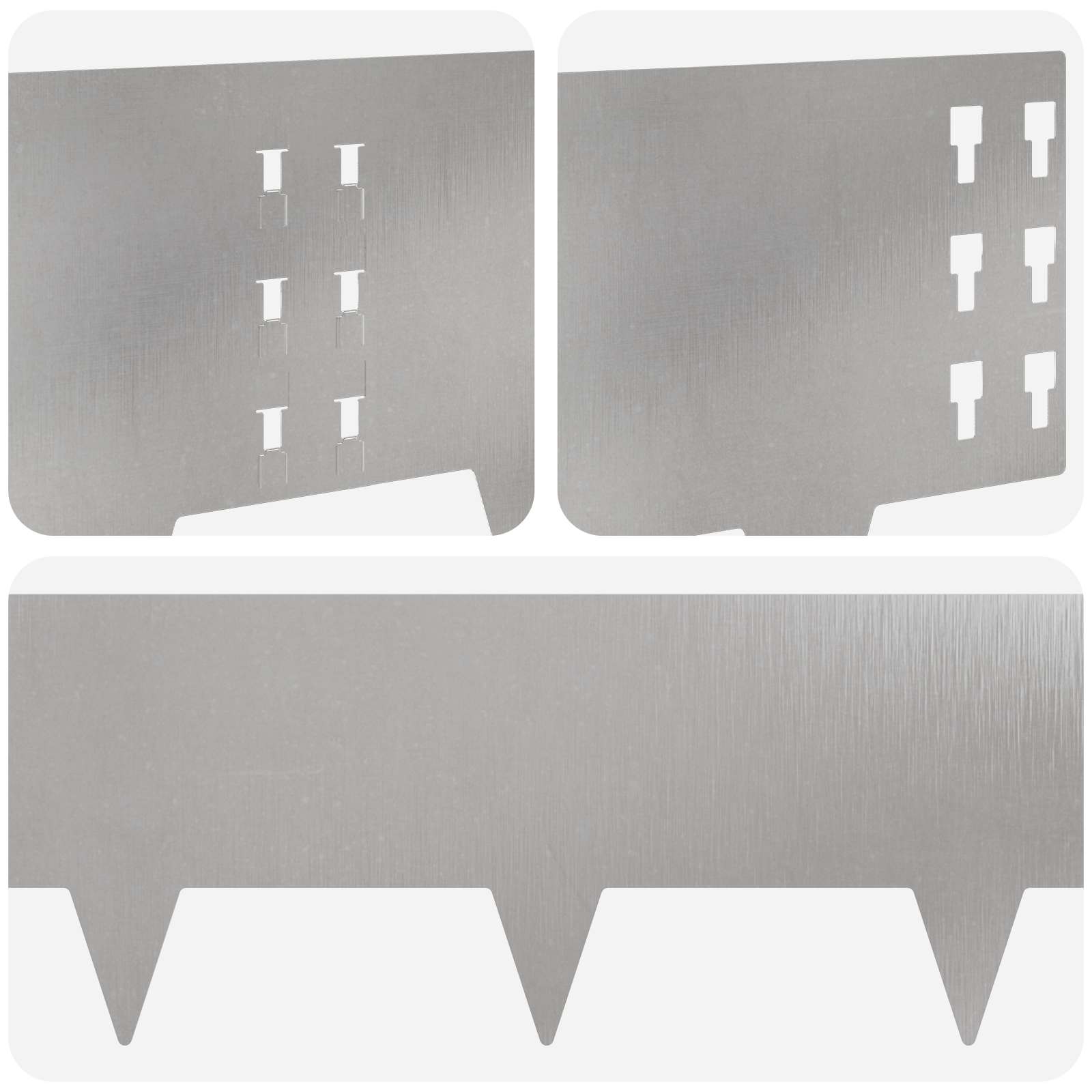 Bordura per Prato 30 pcs 100 x 25 cm Acciaio Argento | homemem39