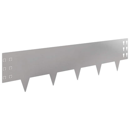Bordura per Prato 30 pcs 100 x 25 cm Acciaio Argento | homemem39