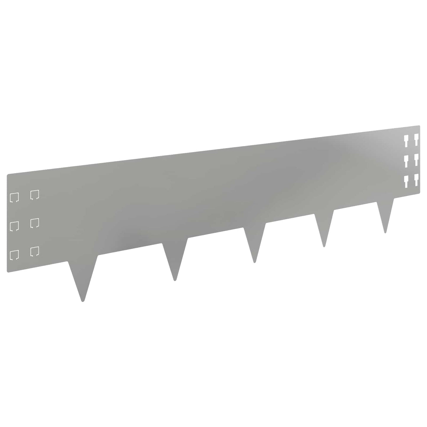 Bordura per Prato 10 pcs 100 x 25 cm Acciaio Argento | homemem39