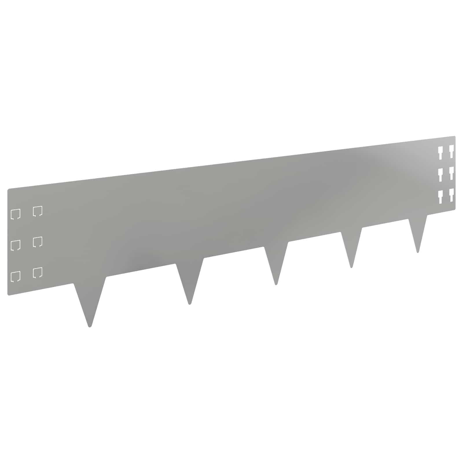 Bordura per Prato 10 pcs 100 x 25 cm Acciaio Argento | homemem39