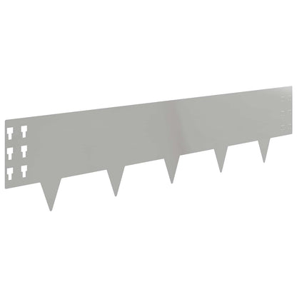 Bordura per Prato 10 pcs 100 x 25 cm Acciaio Argento | homemem39