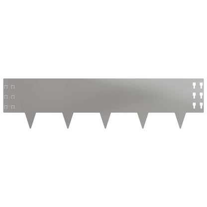 Bordura per Prato 10 pcs 100 x 25 cm Acciaio Argento | homemem39