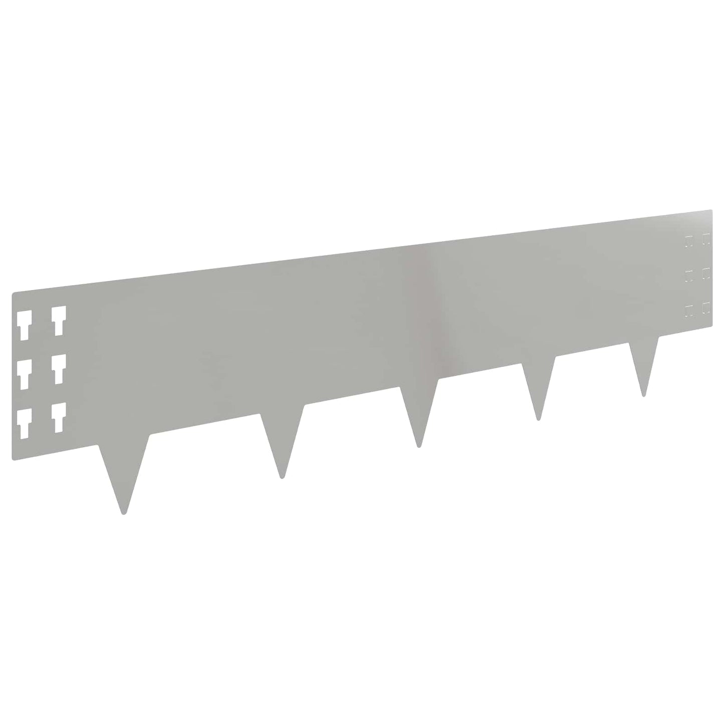 Bordura per Prato 20 pcs 100 x 25 cm Acciaio Argento | homemem39