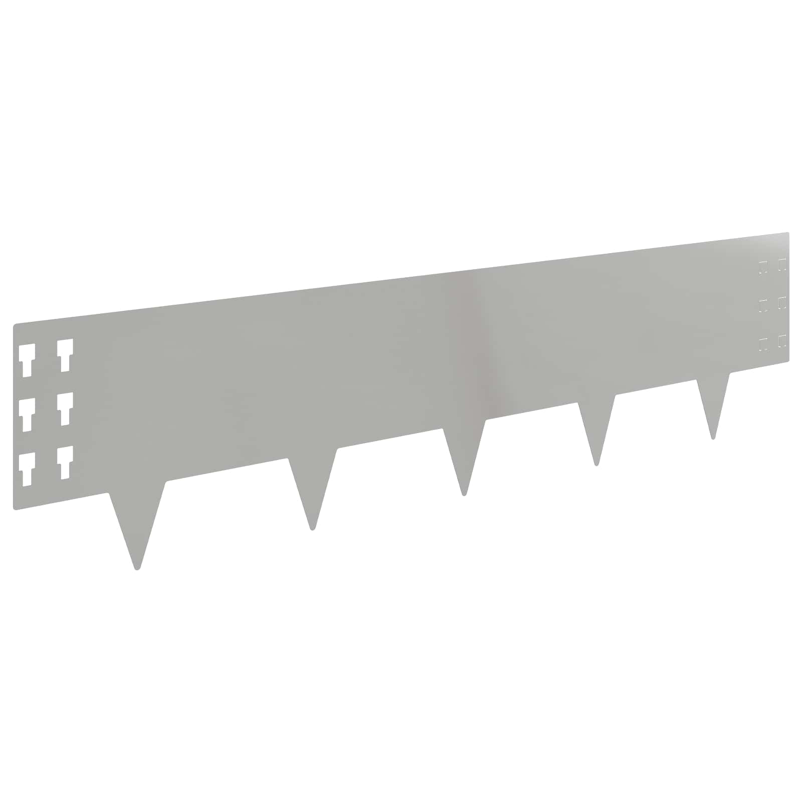 Bordura per Prato 20 pcs 100 x 25 cm Acciaio Argento | homemem39