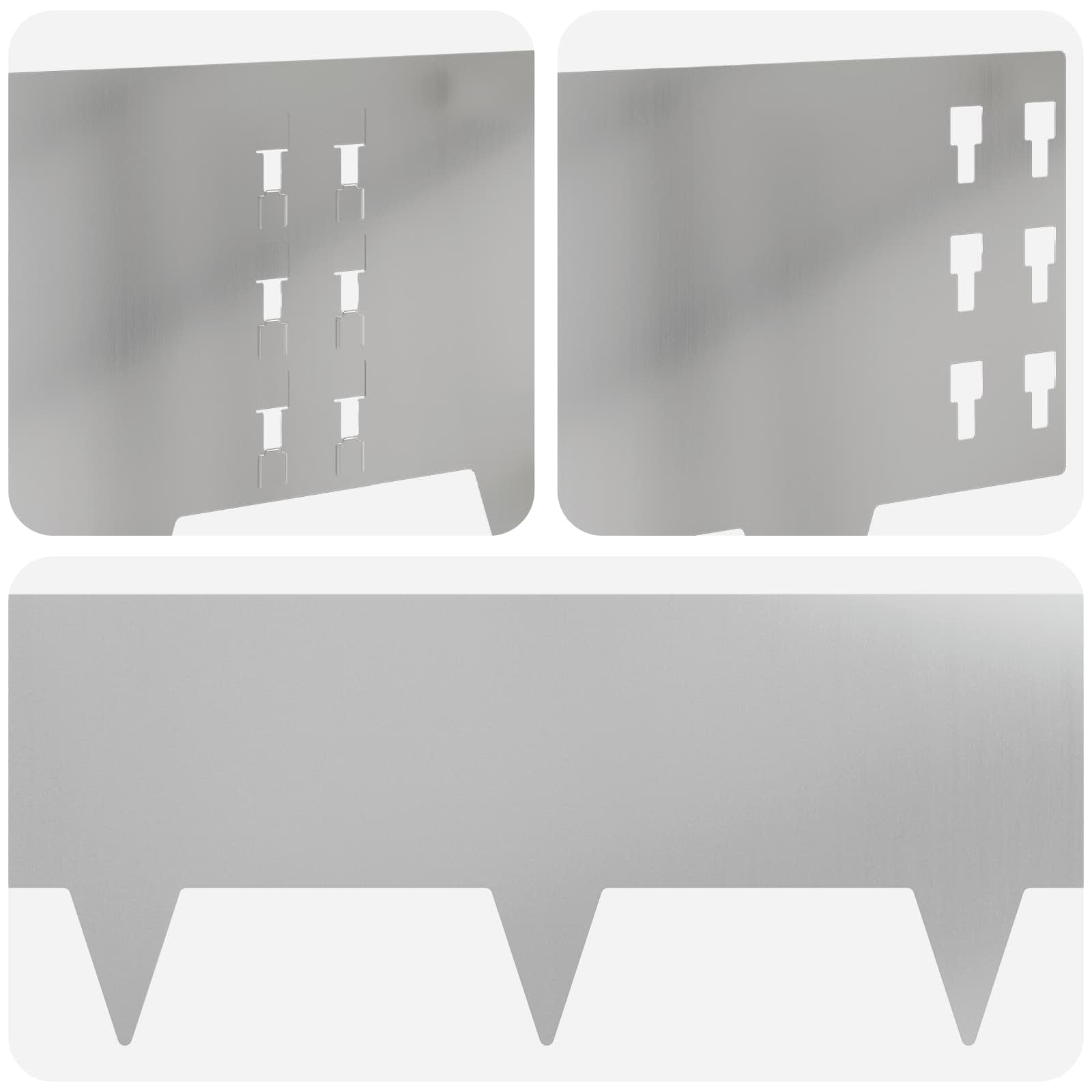 Bordura per Prato 30 pcs 100 x 25 cm Acciaio Argento | homemem39