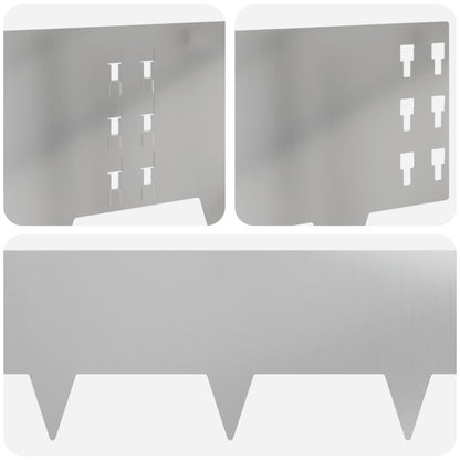 Bordura per Prato 30 pcs 100 x 25 cm Acciaio Argento | homemem39