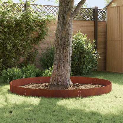 Bordura per Prato 20 pcs 100 x 25 cm Acciaio Ruggine | homemem39