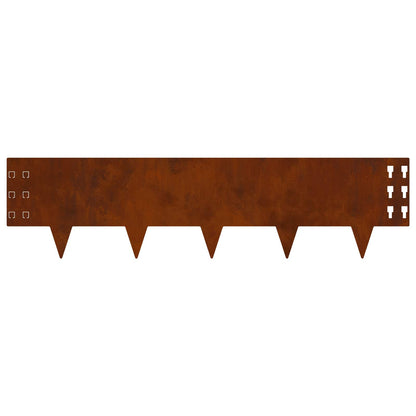 Bordura per Prato 20 pcs 100 x 25 cm Acciaio Ruggine | homemem39