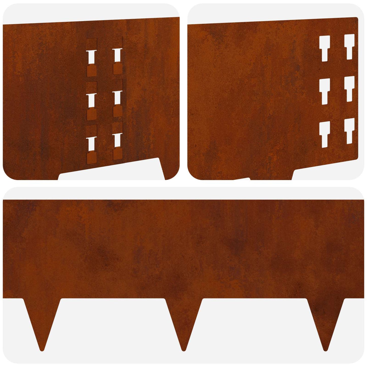 Bordura per Prato 30 pcs 100 x 25 cm Acciaio Ruggine | homemem39