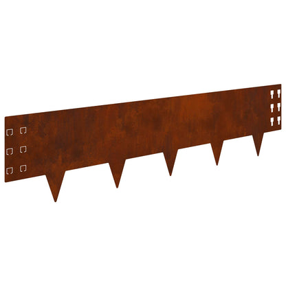 Bordura per Prato 30 pcs 100 x 25 cm Acciaio Ruggine