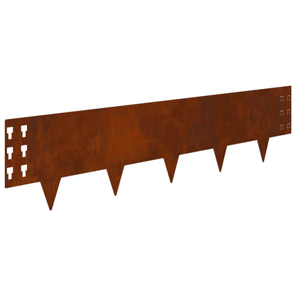 Bordura per Prato 30 pcs 100 x 25 cm Acciaio Ruggine | homemem39
