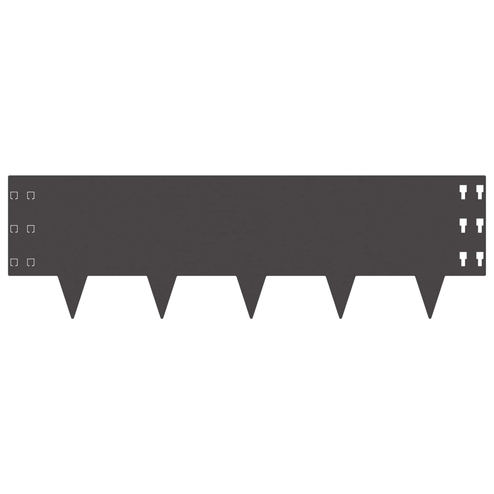 Bordura per Prato 10 pcs 100 x 30 cm Acciaio Nero | homemem39