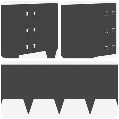 Bordura per Prato 30 pcs 100 x 30 cm Acciaio Nero | homemem39
