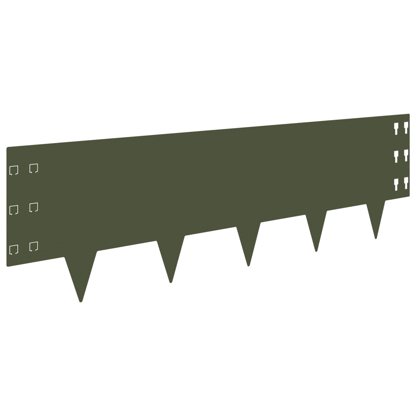 Bordura per Prato 10 pcs 100 x 30 cm Acciaio Verde Oliva | homemem39
