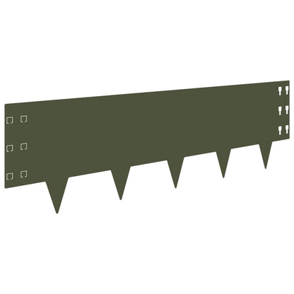 Bordura per Prato 10 pcs 100 x 30 cm Acciaio Verde Oliva | homemem39