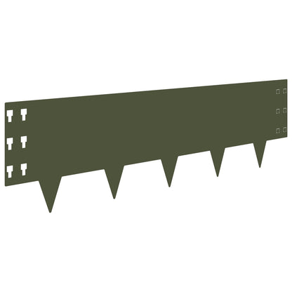 Bordura per Prato 10 pcs 100 x 30 cm Acciaio Verde Oliva | homemem39