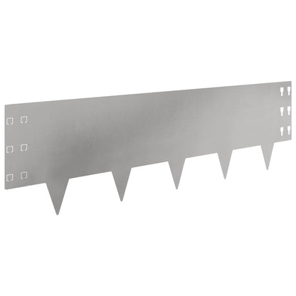 Bordura per Prato 10 pcs 100 x 30 cm Acciaio Argento | homemem39