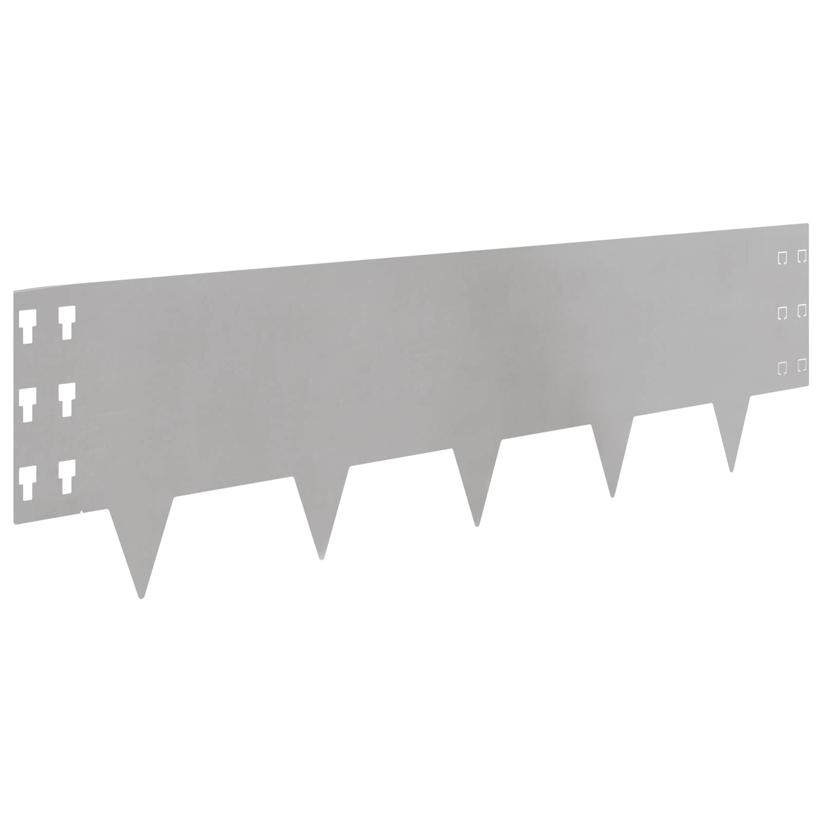 Bordura per Prato 10 pcs 100 x 30 cm Acciaio Argento | homemem39