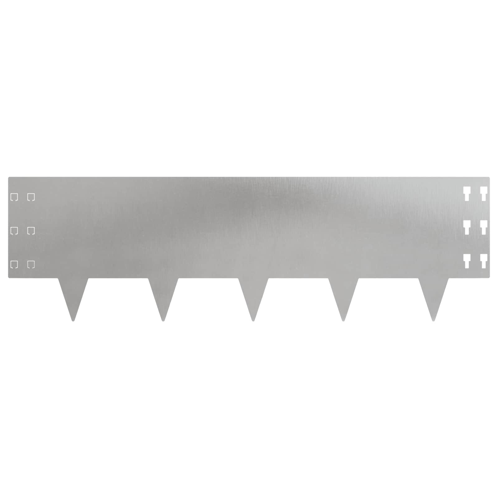 Bordura per Prato 20 pcs 100 x 30 cm Acciaio Argento | homemem39