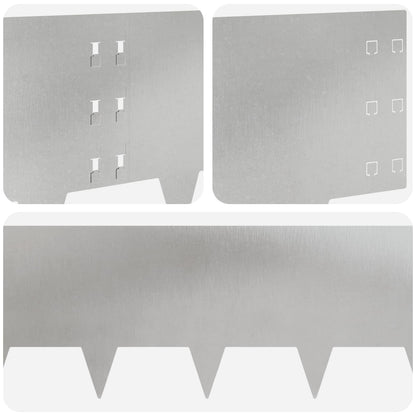 Bordura per Prato 30 pcs 100 x 30 cm Acciaio Argento | homemem39