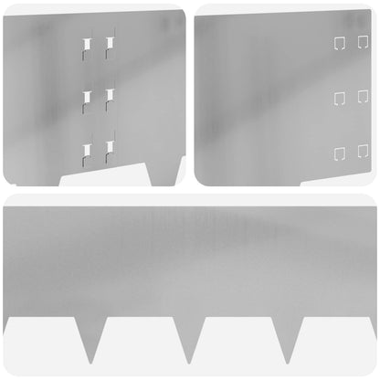 Bordura per Prato 10 pcs 100 x 30 cm Acciaio Argento | homemem39