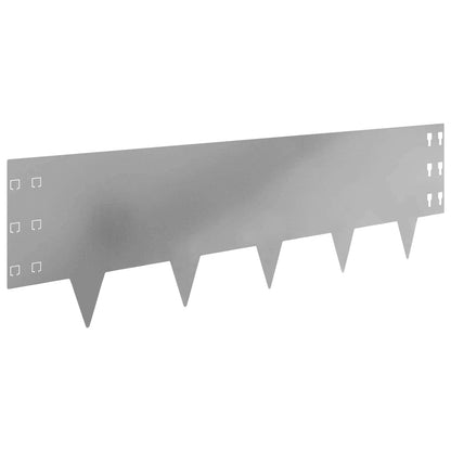 Bordura per Prato 20 pcs 100 x 30 cm Acciaio Argento | homemem39