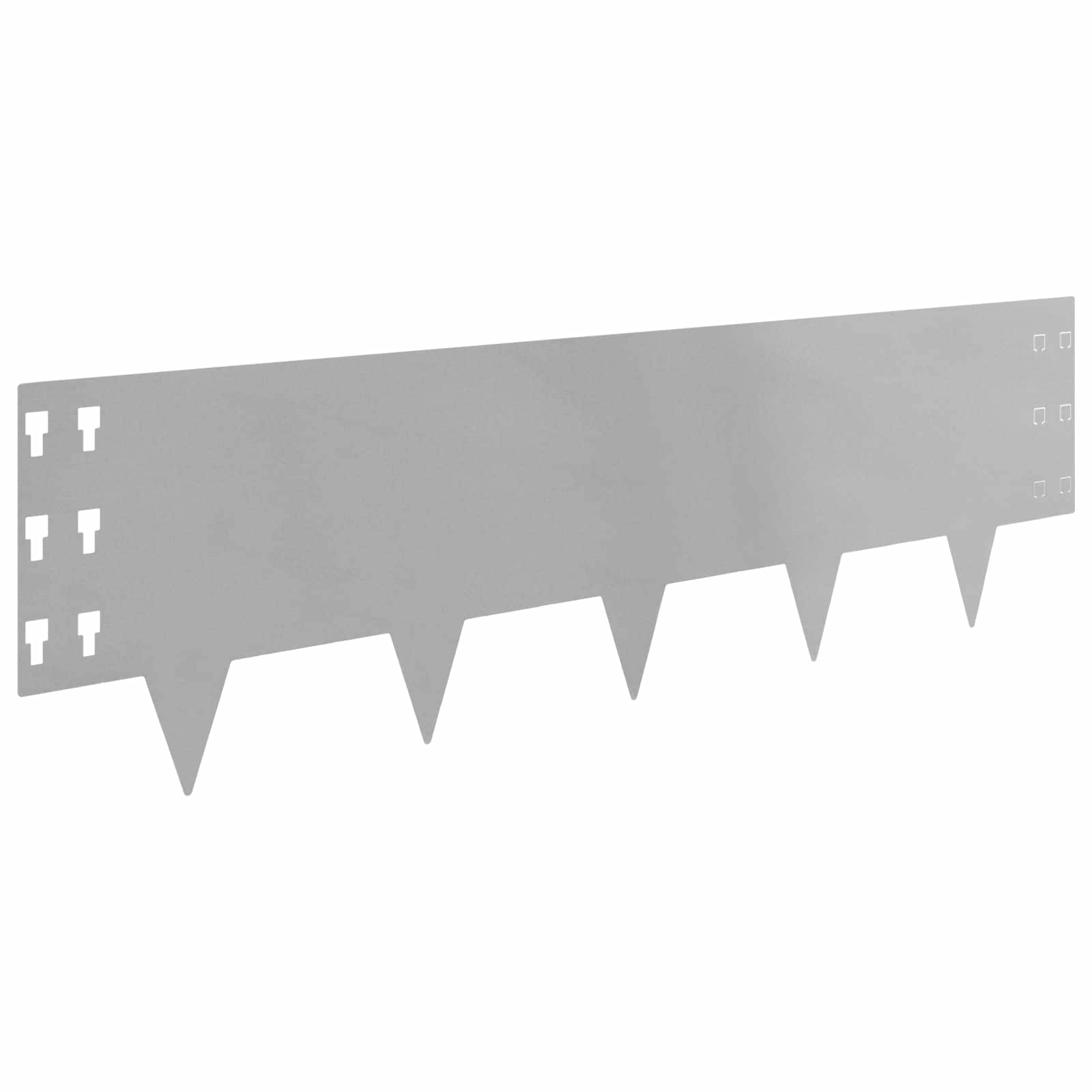 Bordura per Prato 30 pcs 100 x 30 cm Acciaio Argento | homemem39
