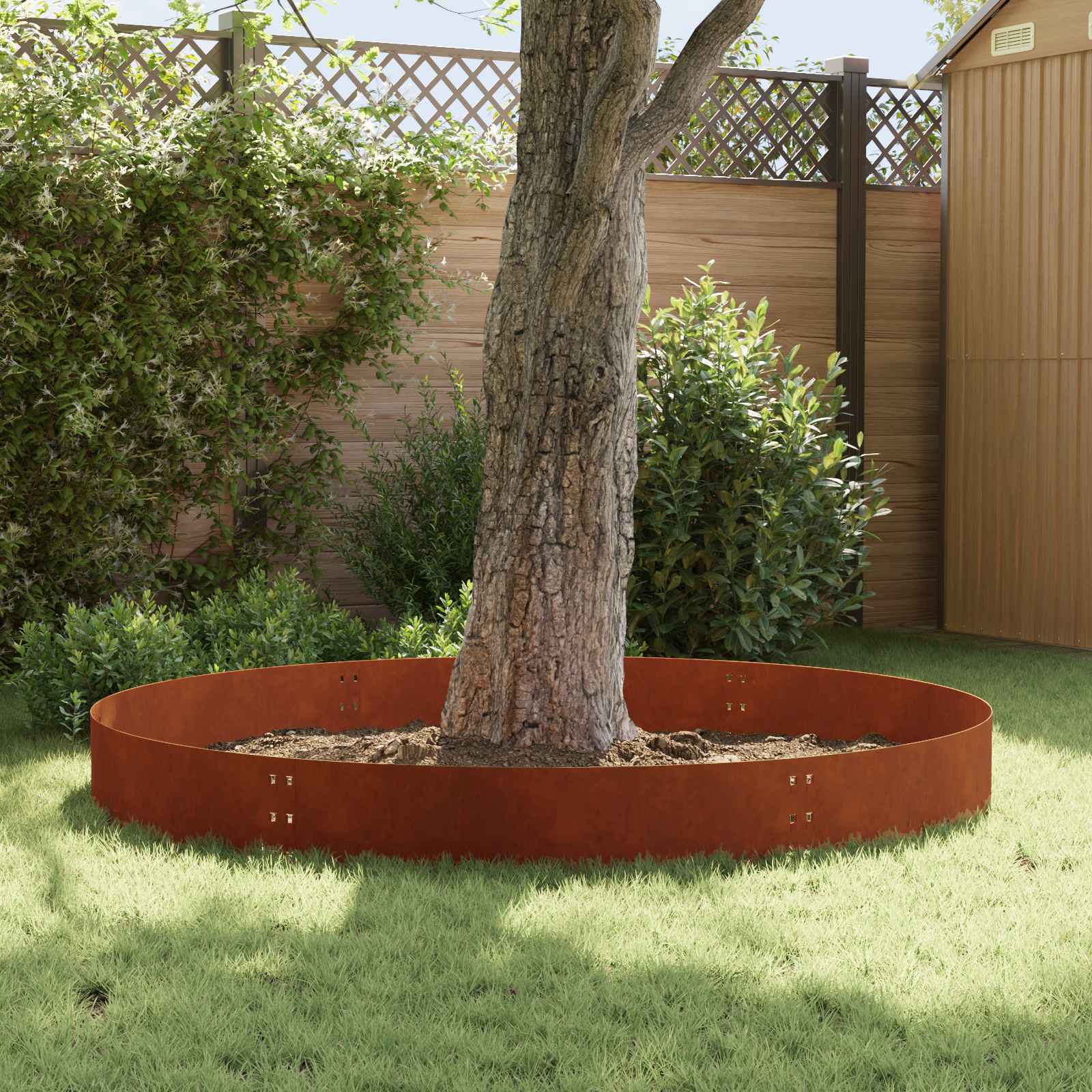 Bordura per Prato 10 pcs 100 x 30 cm Acciaio Ruggine | homemem39