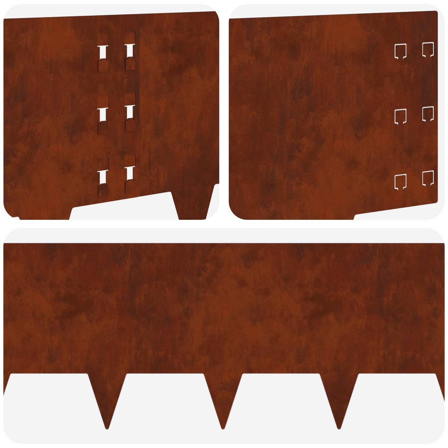 Bordura per Prato 20 pcs 100 x 30 cm Acciaio Ruggine | homemem39