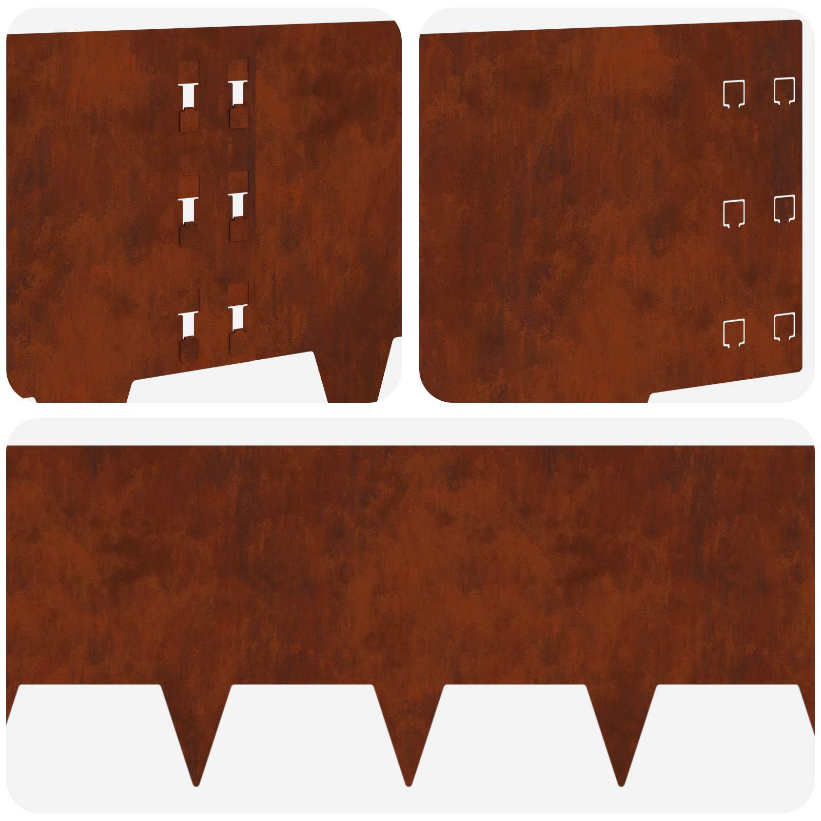 Bordura per Prato 20 pcs 100 x 30 cm Acciaio Ruggine | homemem39