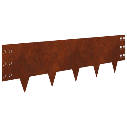 Bordura per Prato 20 pcs 100 x 30 cm Acciaio Ruggine | homemem39
