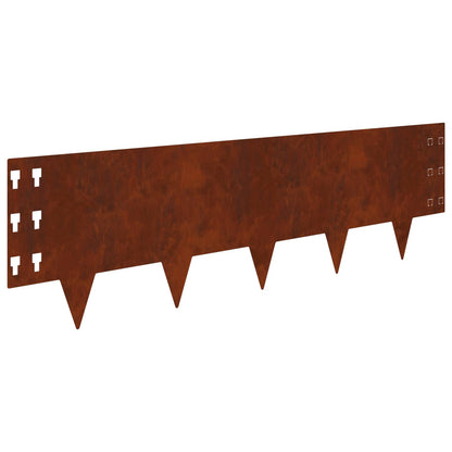 Bordura per Prato 30 pcs 100 x 30 cm Acciaio Ruggine | homemem39
