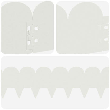 Bordura per Prato 10 pcs 103 x 15 cm Acciaio Bianco | homemem39