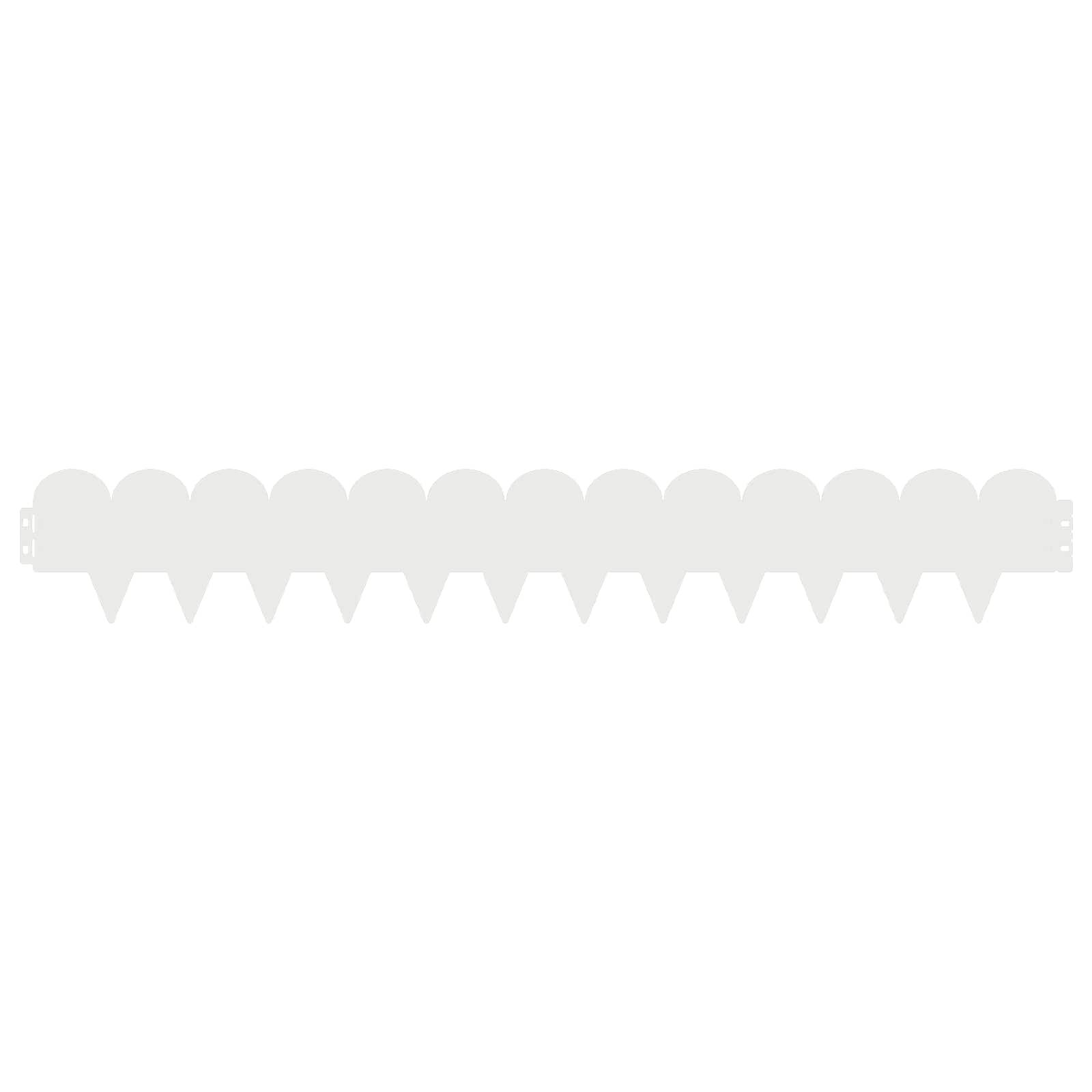 Bordura per Prato 20 pcs 103 x 15 cm Acciaio Bianco | homemem39
