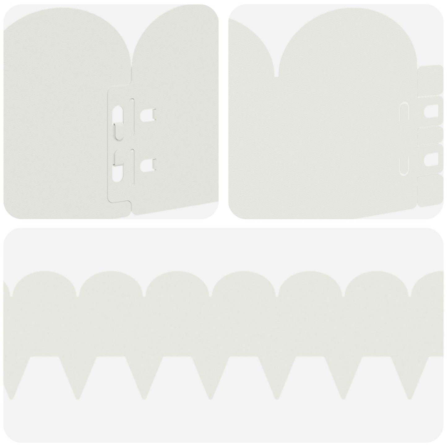 Bordura per Prato 30 pcs 103 x 15 cm Acciaio Bianco | homemem39