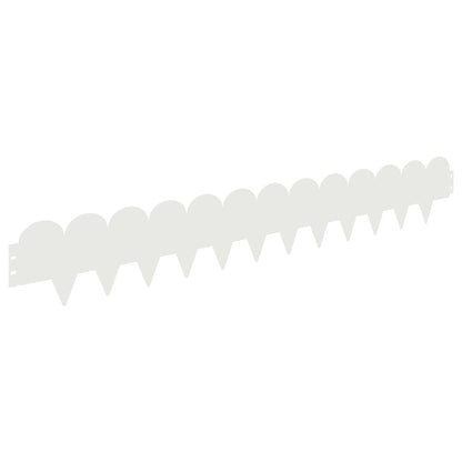Bordura per Prato 50 pcs 103 x 15 cm Acciaio Bianco | homemem39