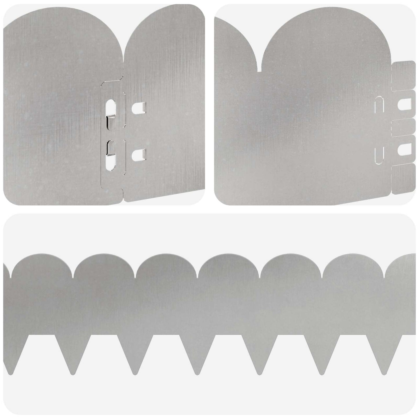 Bordura per Prato 30 pcs 103 x 15 cm Acciaio Argento | homemem39
