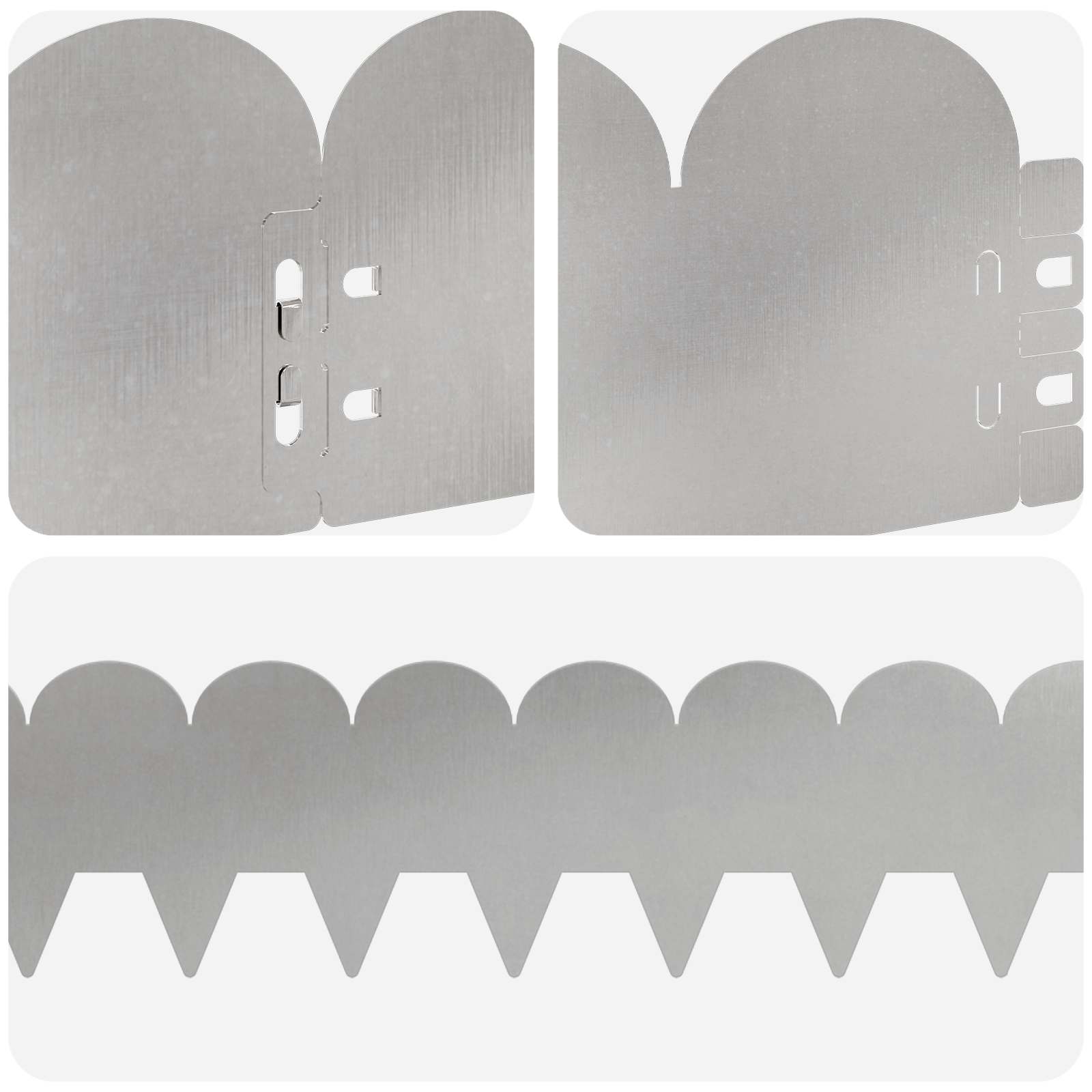 Bordura per Prato 50 pcs 103 x 15 cm Acciaio Argento | homemem39