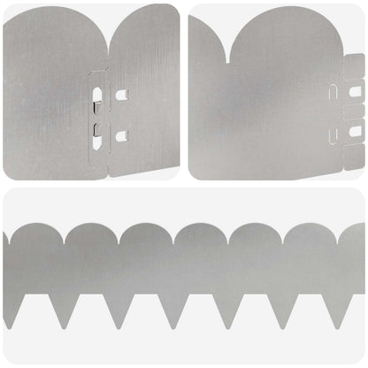 Bordura per Prato 50 pcs 103 x 15 cm Acciaio Argento | homemem39