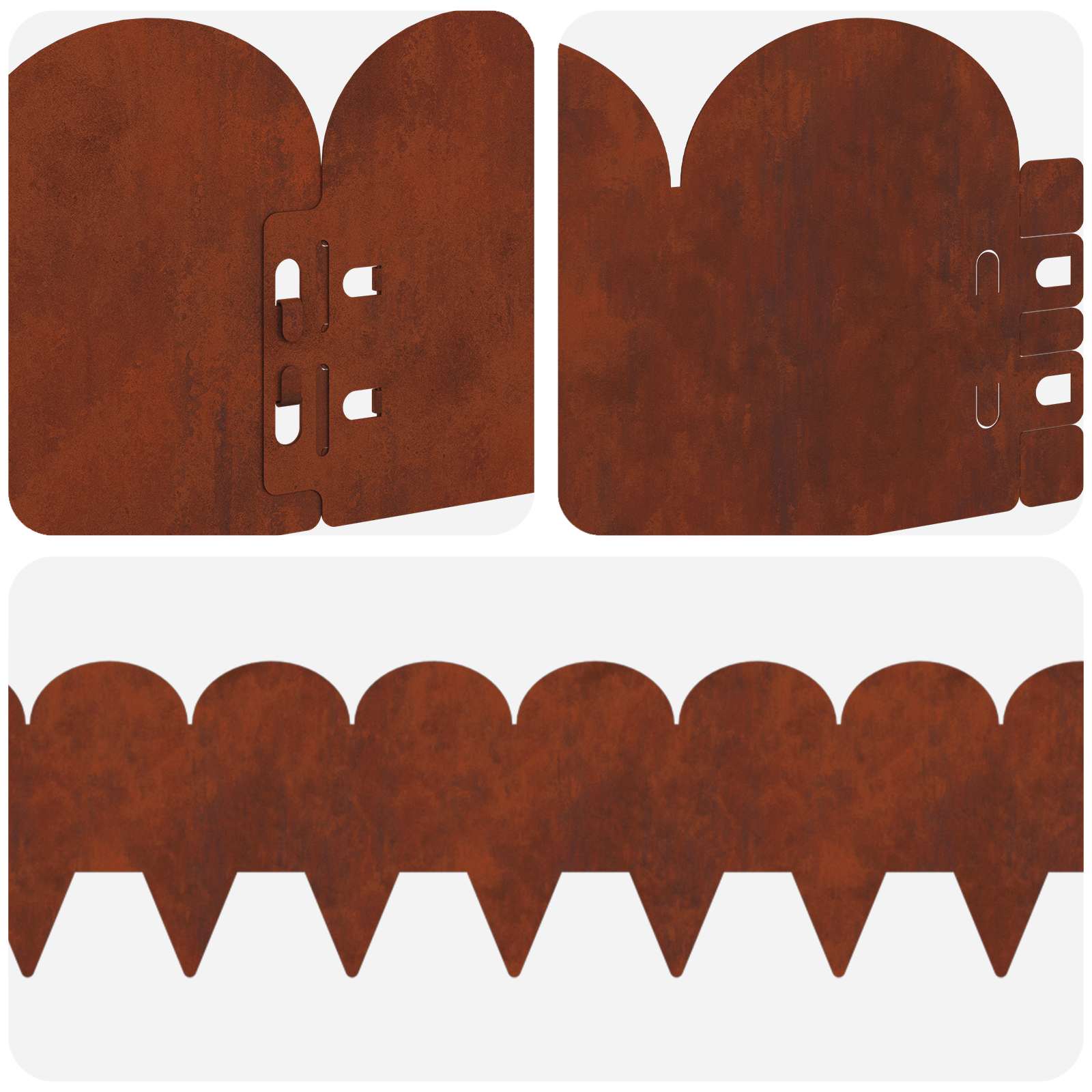 Bordura per Prato 50 pcs 103 x 15 cm Acciaio Ruggine | homemem39