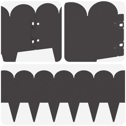 Bordura per Prato 10 pcs 103 x 20 cm Acciaio Nero | homemem39