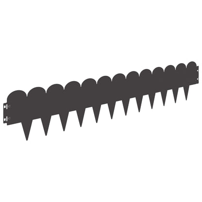 Bordura per Prato 10 pcs 103 x 20 cm Acciaio Nero | homemem39