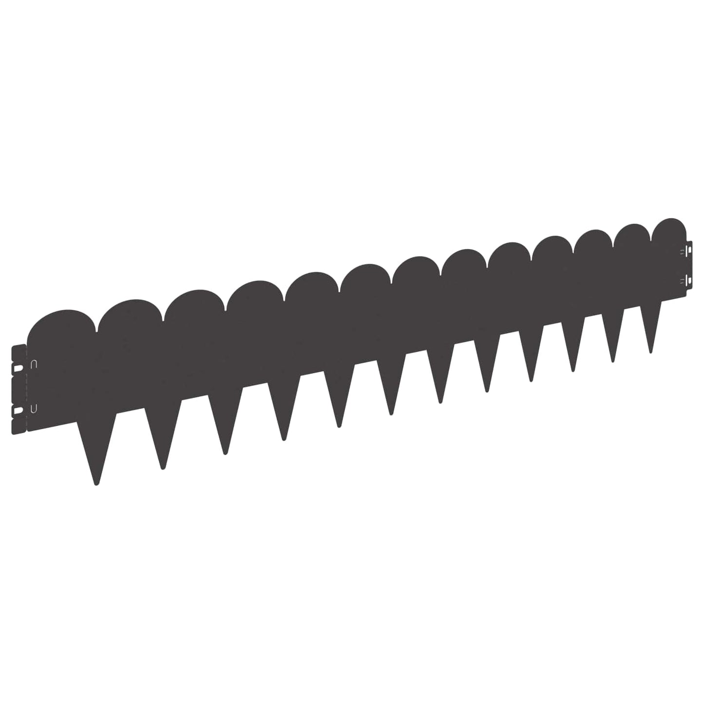 Bordura per Prato 10 pcs 103 x 20 cm Acciaio Nero | homemem39